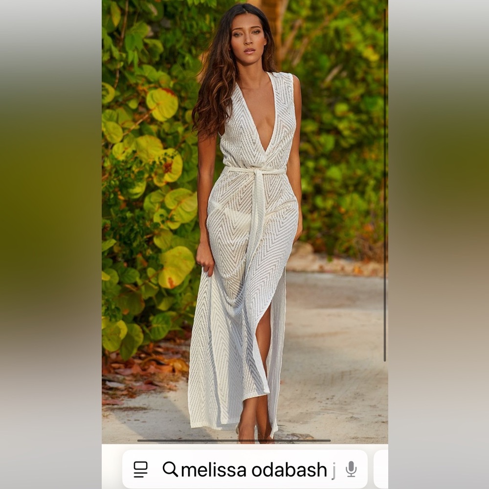 Melissa Odabash White Plunge Maxi Dress